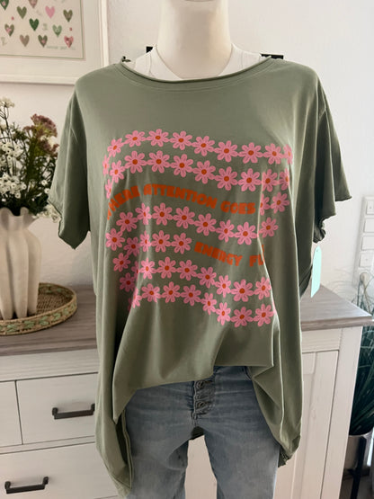 T Shirt  hinten länger mit Print