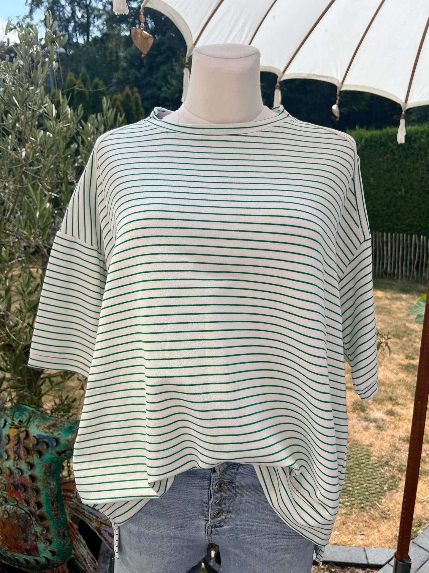 T Shirt gestreift hinten länger