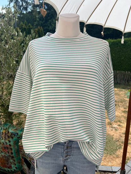 T Shirt gestreift hinten länger