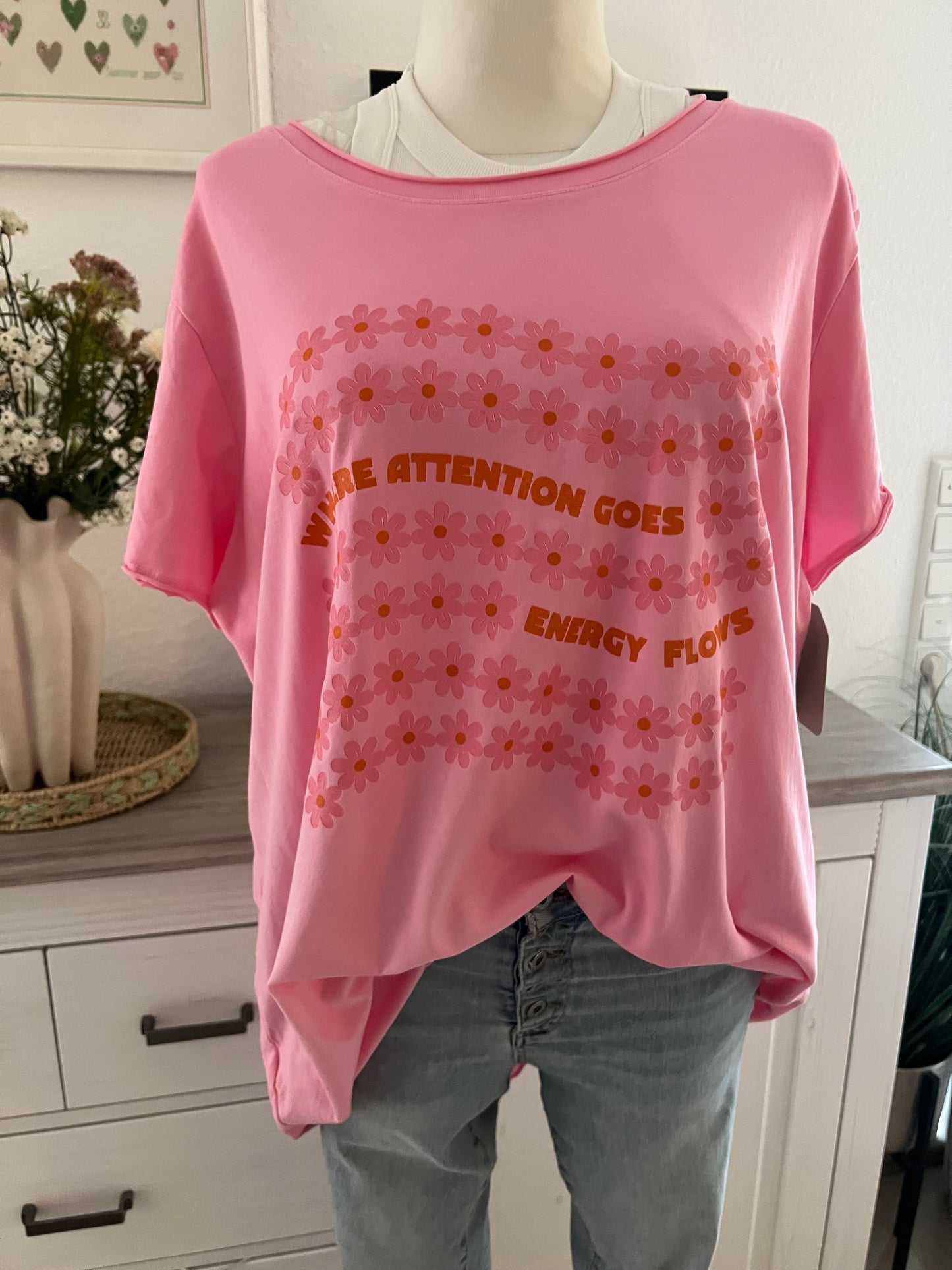T Shirt  hinten länger mit Print