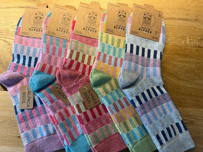 Alpaca Socken bunte Streifen Gr 36-41 JN26-8220 🦙