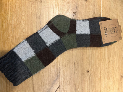 Alpaca Herren Socken Gr. 41-47 "Kariert Dick" ❌