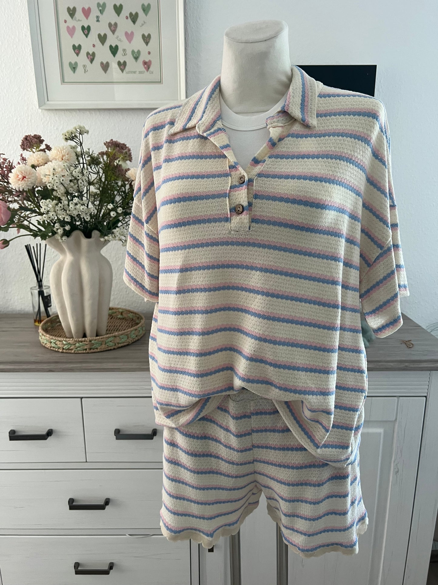 Strick Loungewear Set in pastellfarben