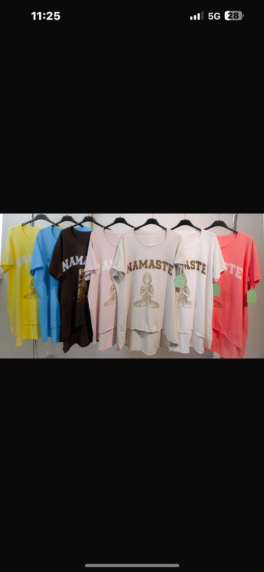 T-Shirt „Namaste hinten lang“