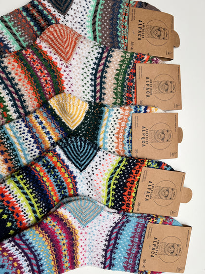 ✅Alpaca Socken Gr. 36-41 "Ethno bunt -