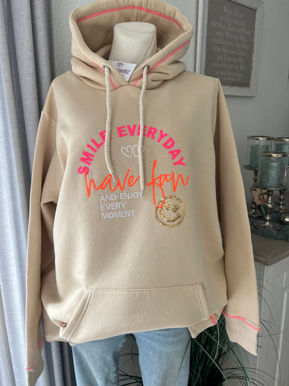 Hoodie in beige von Zwillingsherz have fun