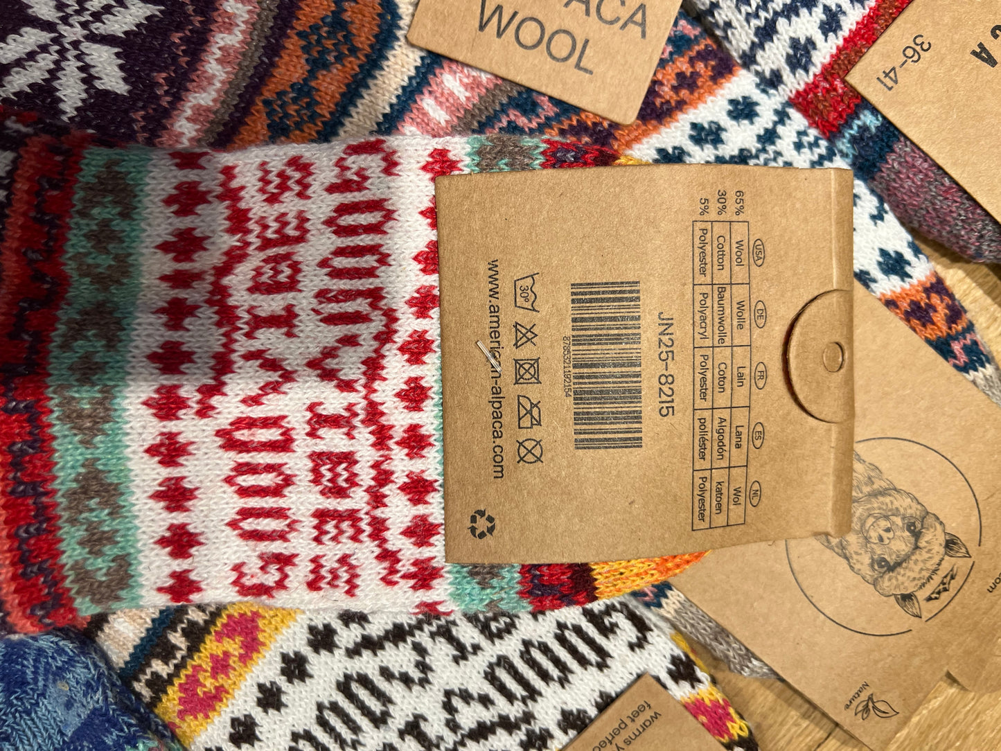 ✅ Alpaca Socken Gr. 36-41 "Good Vibes" 8215