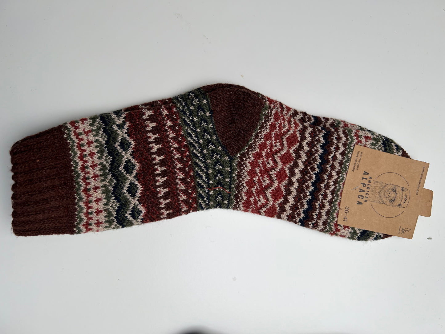 Alpaca Socken Gr. 36-41 "Ethno - Dick" ❌
