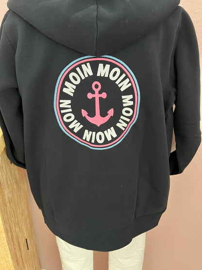 Zwillingsherz Hoodiejacke Anker Kreis Classic Marine