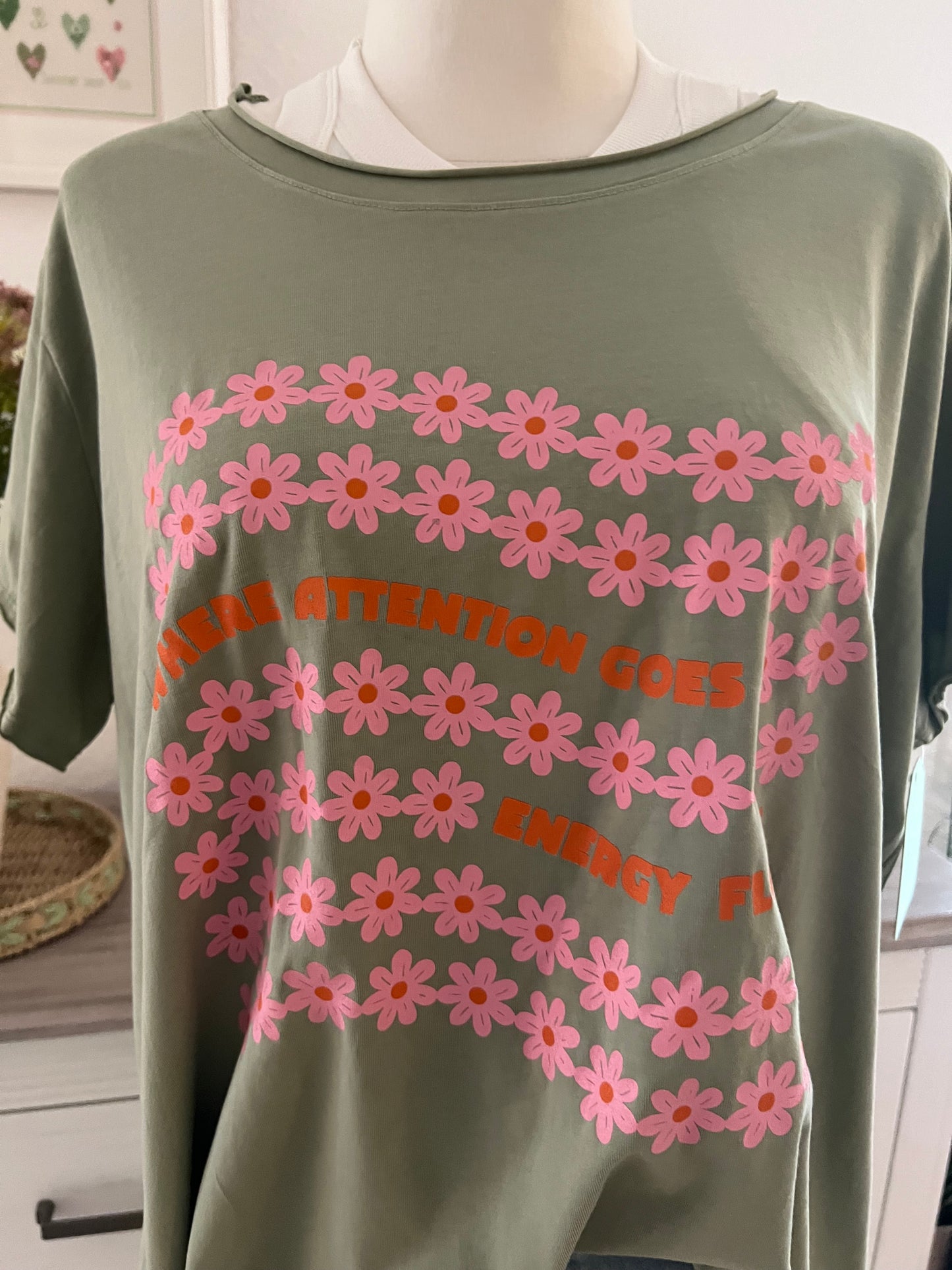 T Shirt  hinten länger mit Print