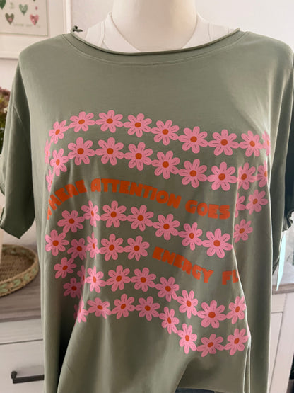 T Shirt  hinten länger mit Print