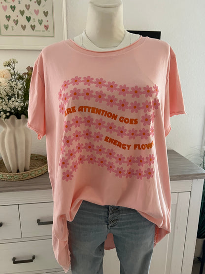 T Shirt  hinten länger mit Print