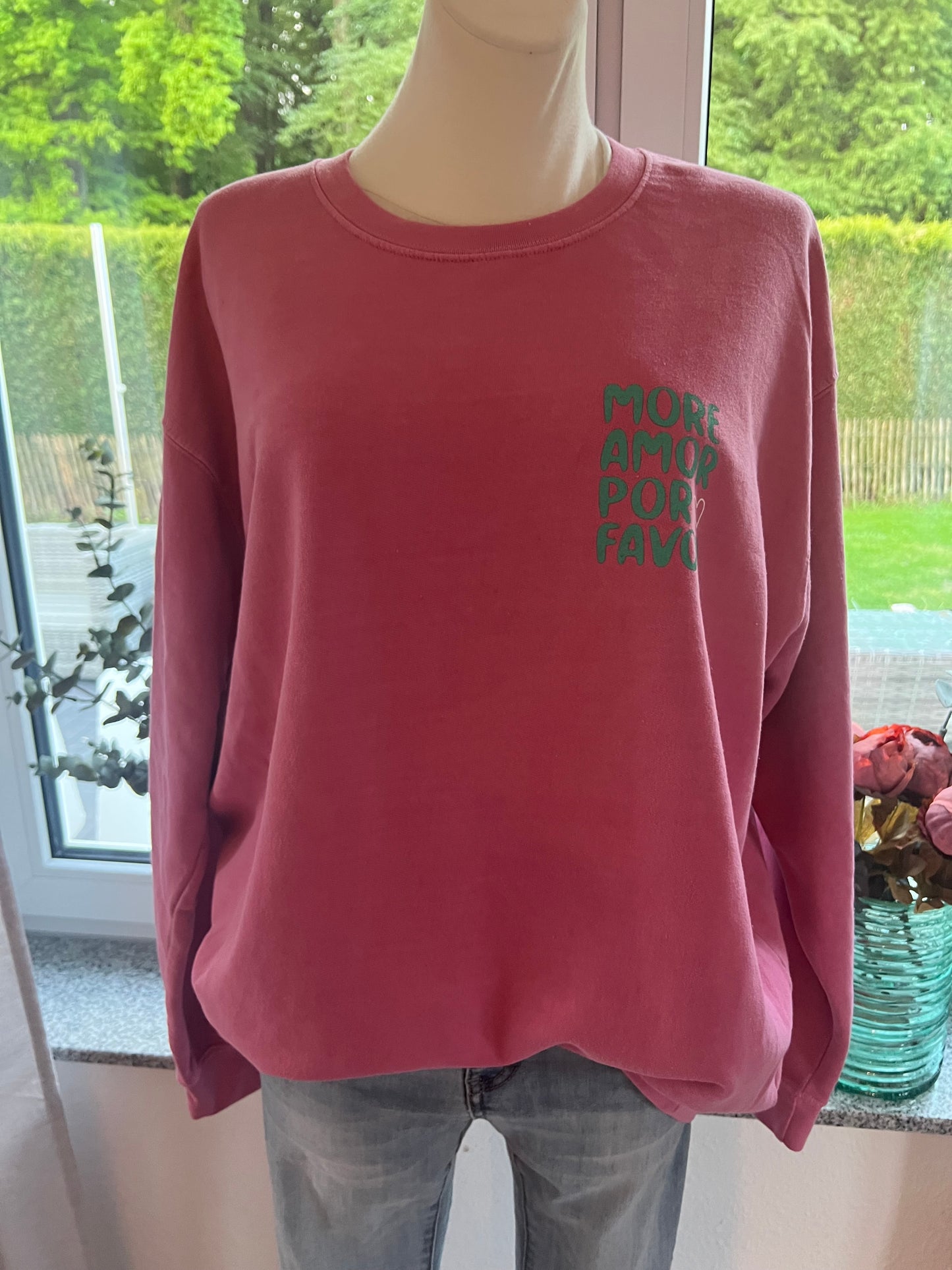 Sweatshirt more amore por favor in verschiedenen Farben