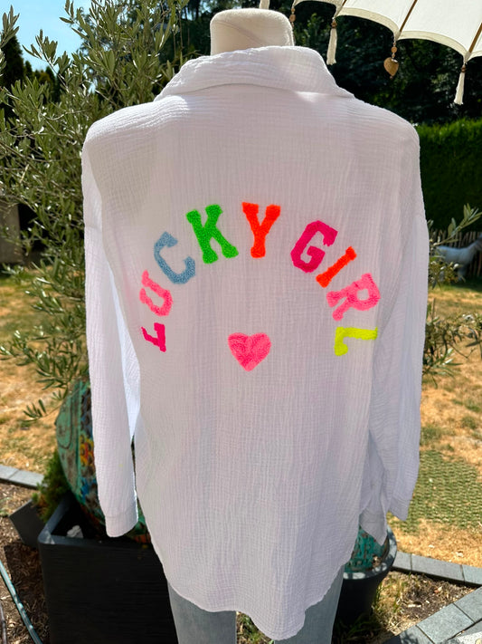 Musselinbluse "Lucky Girl"
