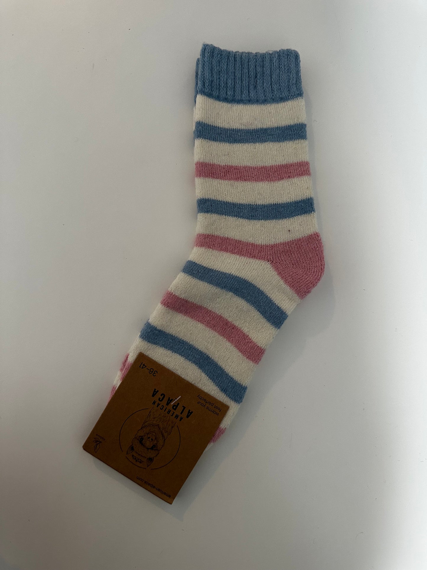 ✅Alpaca Socken Gr. 36-41 "Rosa Hellblau" ❌