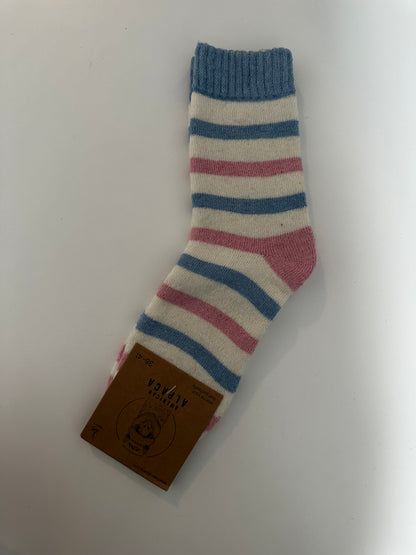 ✅Alpaca Socken Gr. 36-41 "Rosa Hellblau" ❌