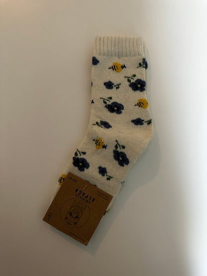 ✅Alpaca Socken Gr. 36-41 "Blau Creme"