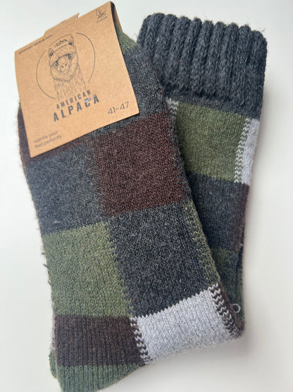 Alpaca Herren Socken Gr. 41-47 "Kariert Dick"🦙 9308