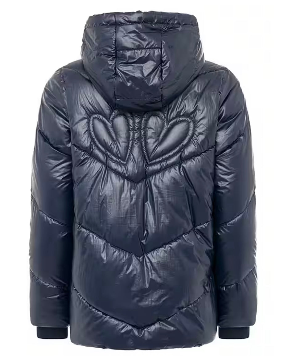 Zwillingsherz Jacke blau metallic