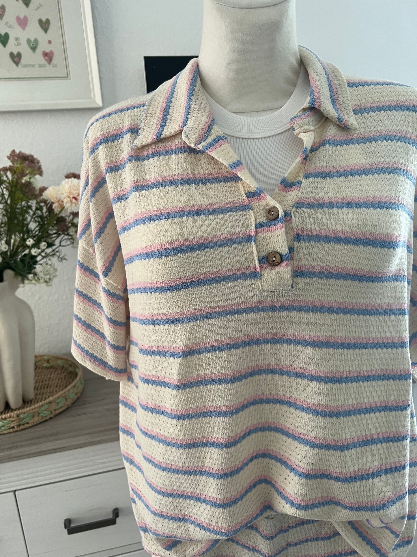 Strick Loungewear Set in pastellfarben