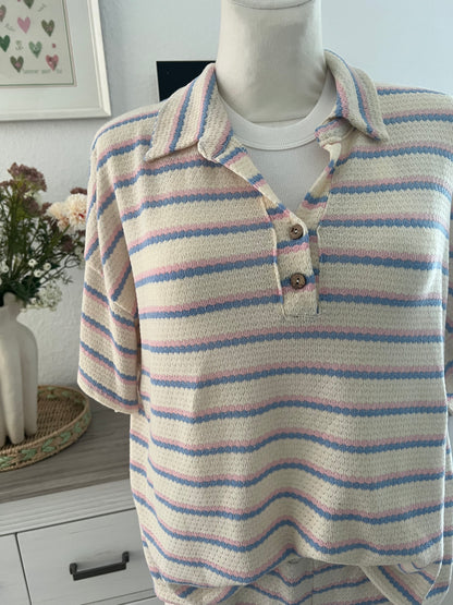 Strick Loungewear Set in pastellfarben