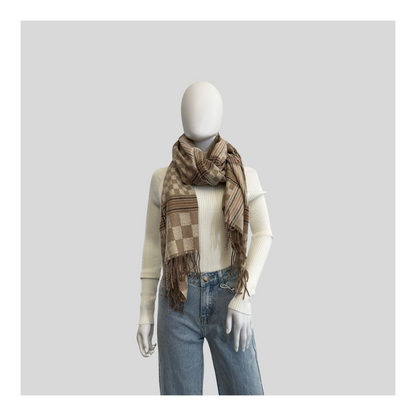 Schal "Camel/Beige Kariert"