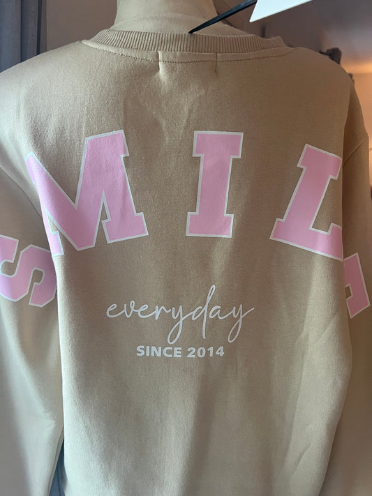 Sweatshirt Smile in Beige Zwillingsherz