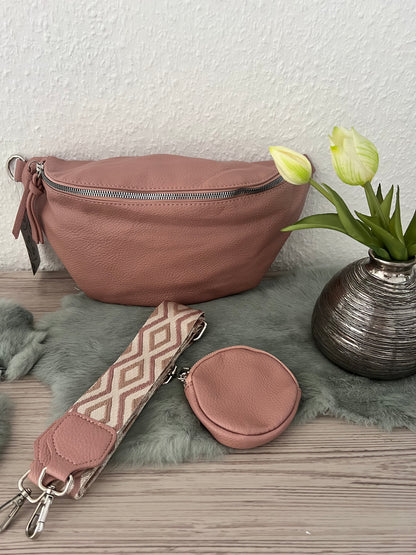 XL Crossbody Tasche mit Stoffgurt und Pouchette  LO