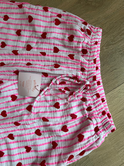 Musselin short Hose pink oder Flieder mit Herz ❤️