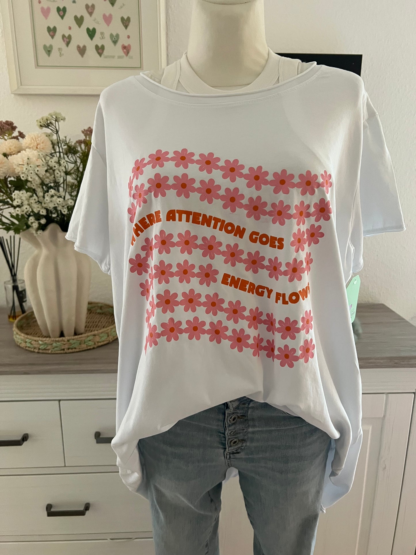 T Shirt  hinten länger mit Print