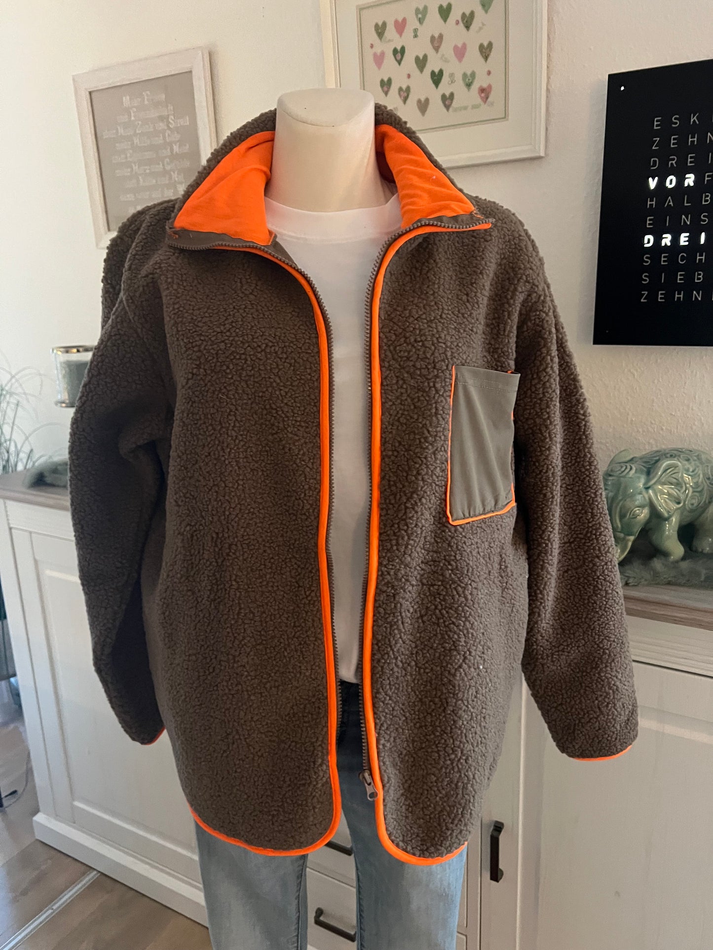 Teddy Jacke ohne Kapuze Zwillingsherz