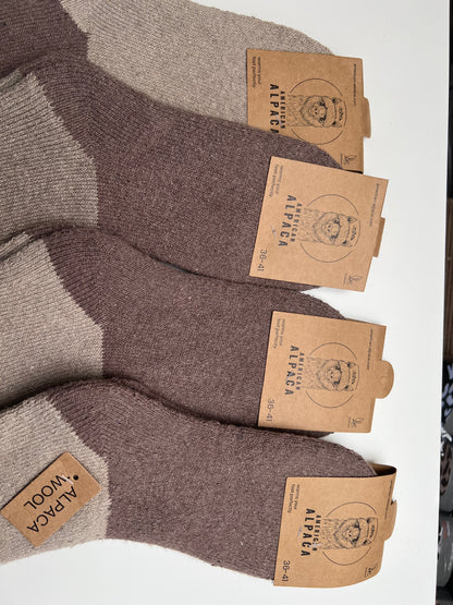 ✅Alpaca Socken Gr. 36-41 "Taupe Dreifarbig"