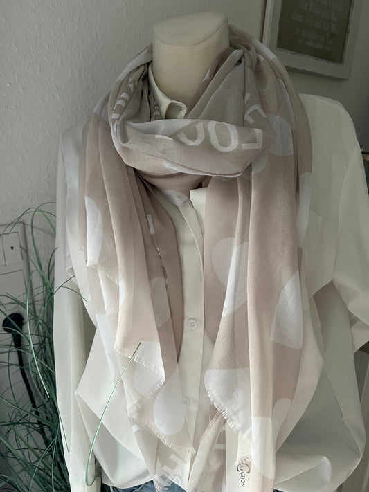 Schal Love mit Herzen