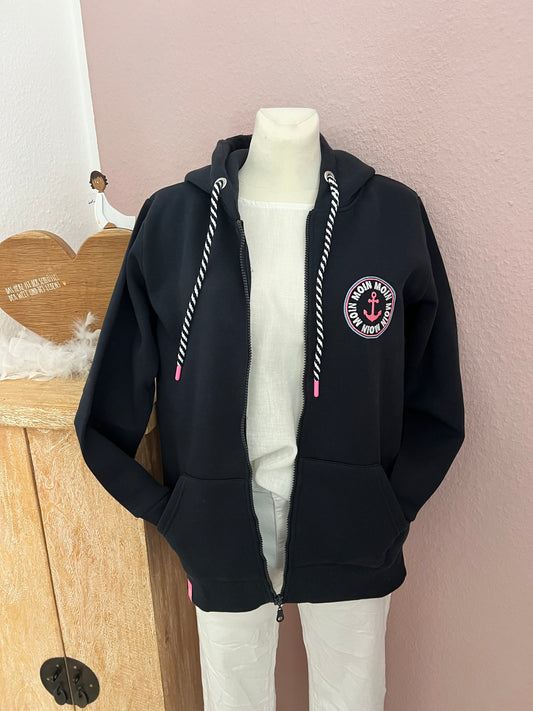 Zwillingsherz Hoodiejacke Anker Kreis Classic Marine