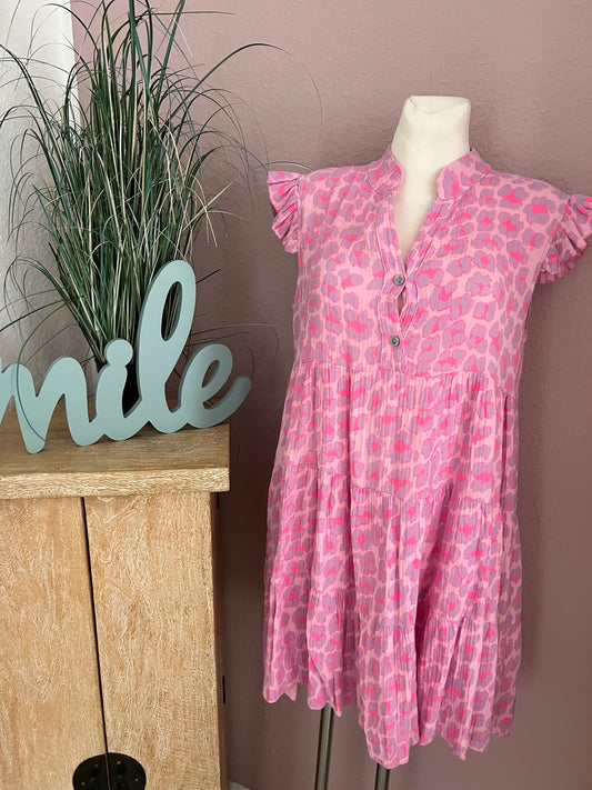 Musselin Kleid rosa flieder  Leo