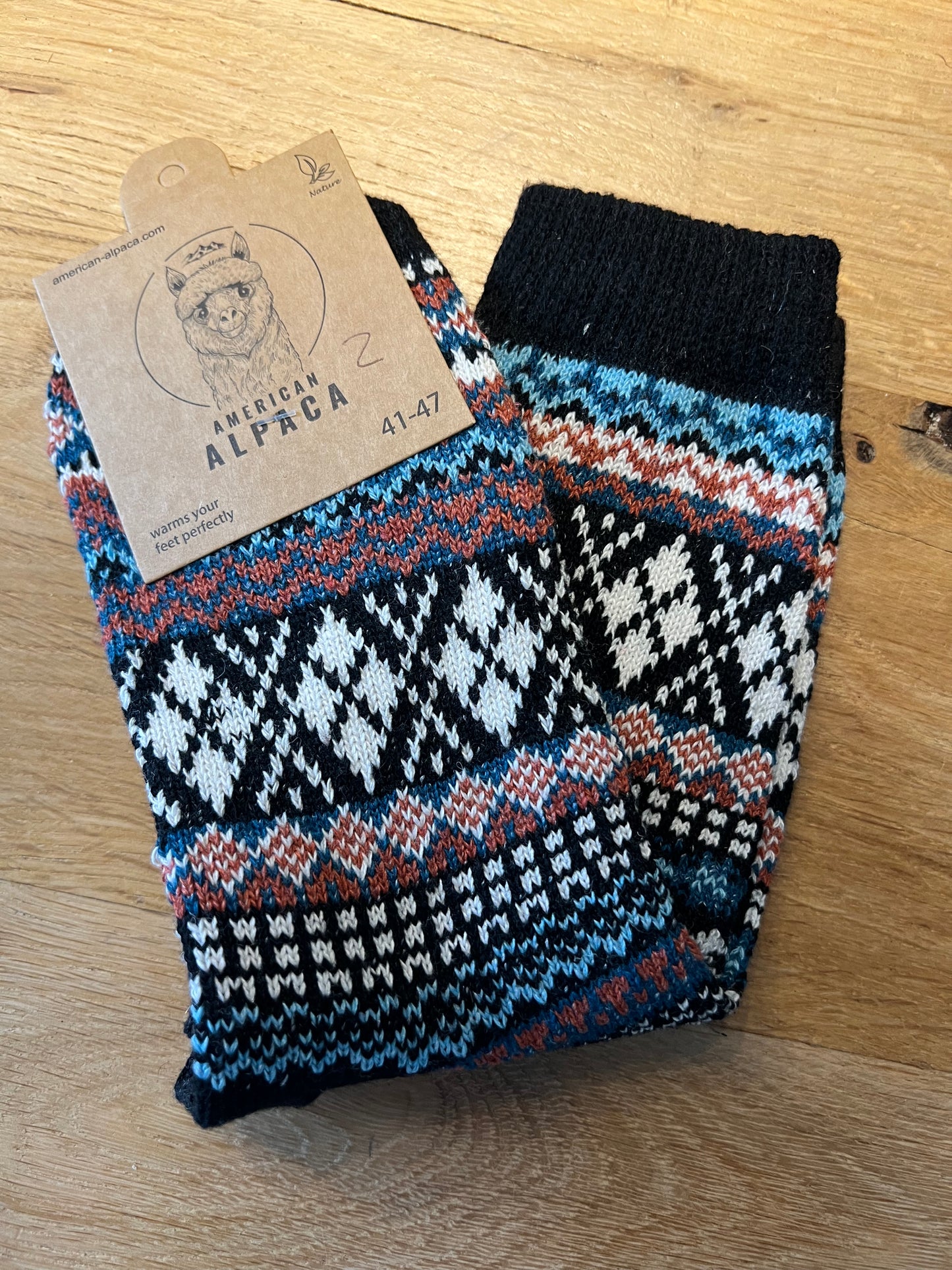 Alpaca Herren Ethno Socken Gr 41-47.  JN26-9203 🦙
