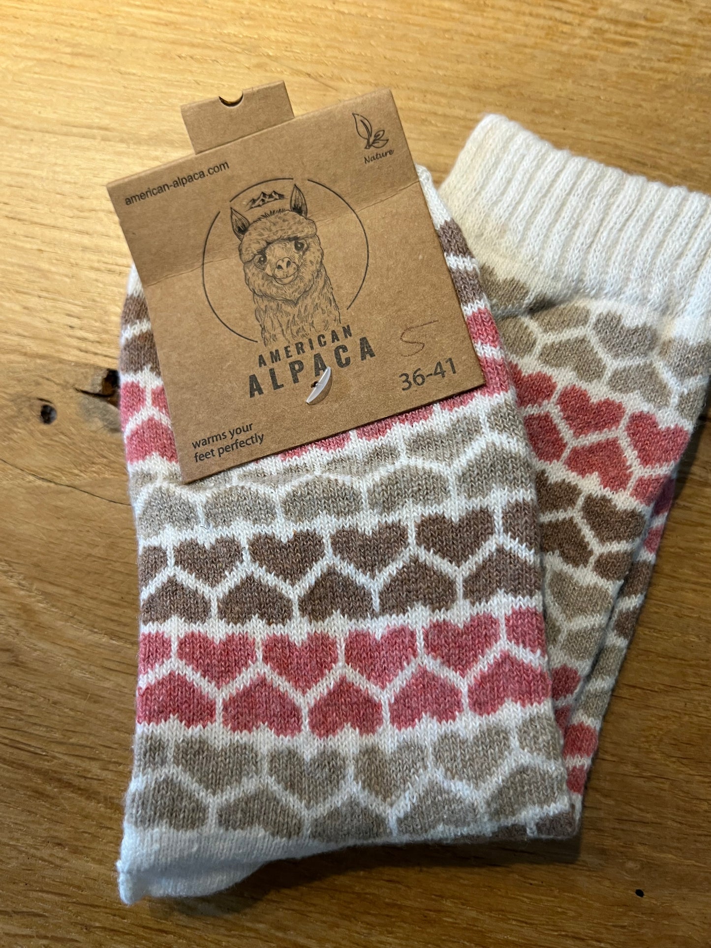 Alpaca Herz Socken Gr 36-41 JN26-8219 🦙