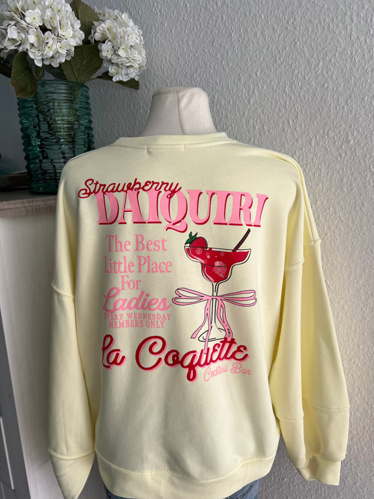 Sweatshirt in gelb mit Print