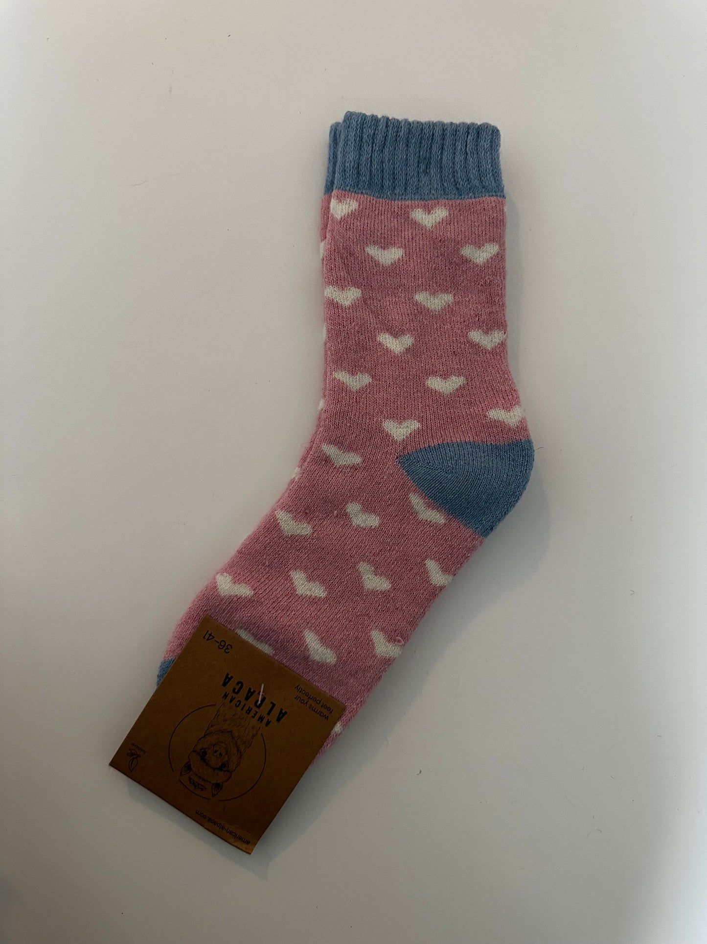 ✅Alpaca Socken Gr. 36-41 "Rosa Hellblau" ❌