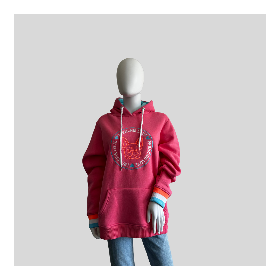 Pinker Hoodie "Frenchie Lover"