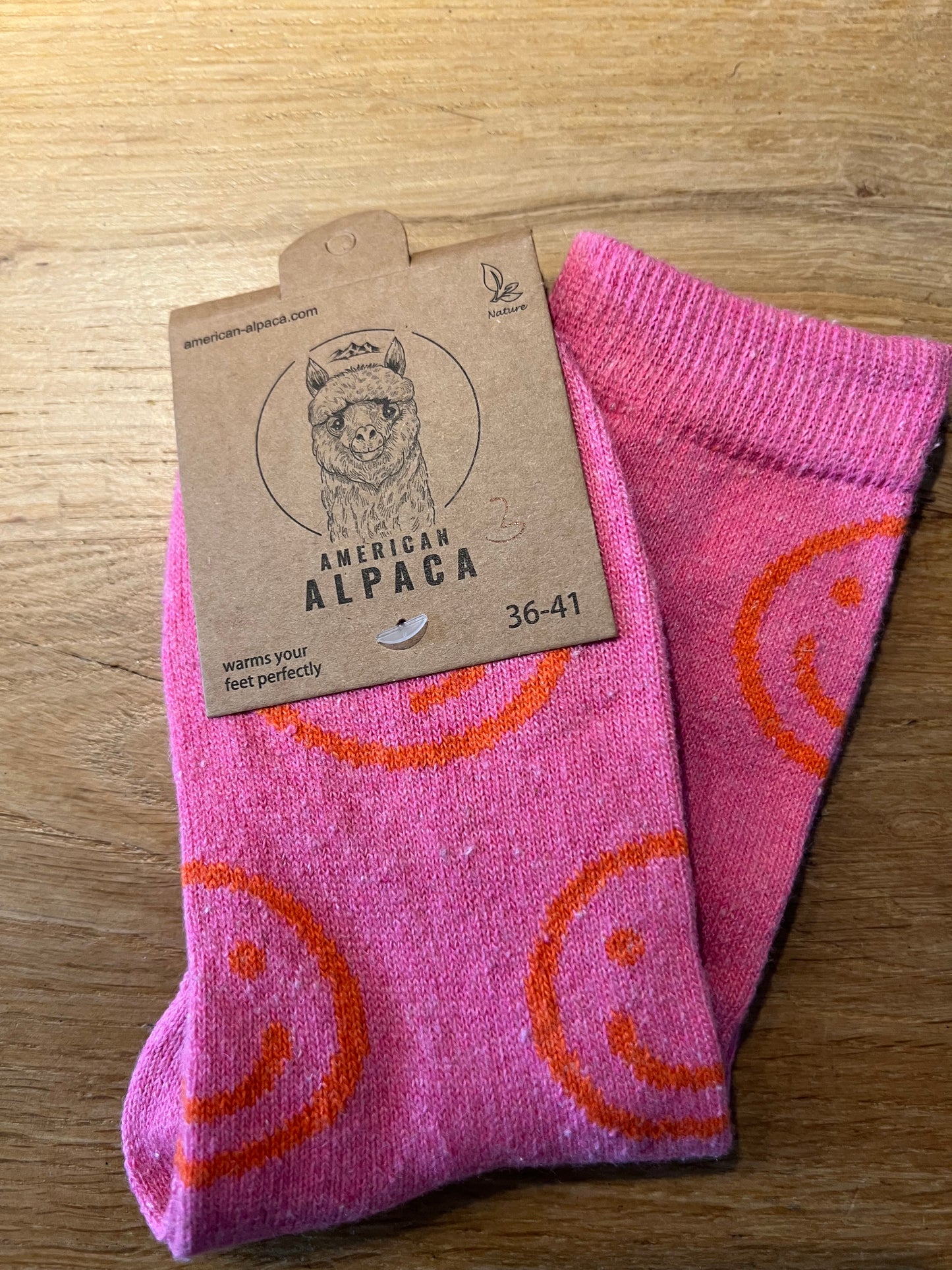Alpaca Smiley Socken Gr 36-41  JN26-8218 🦙