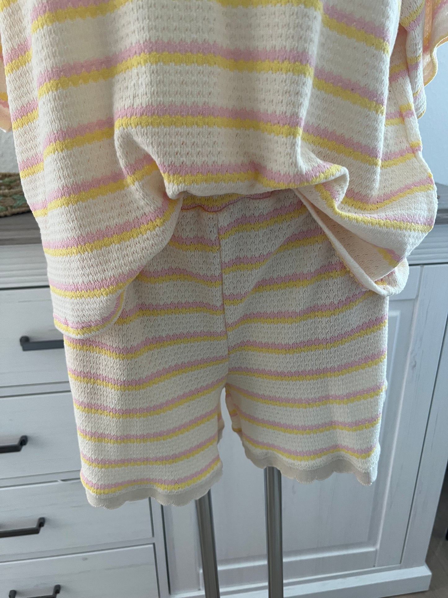 Strick Loungewear Set in pastellfarben