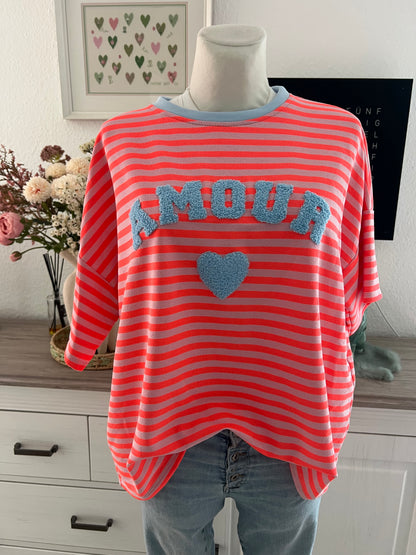 T Shirt Amour gestreift