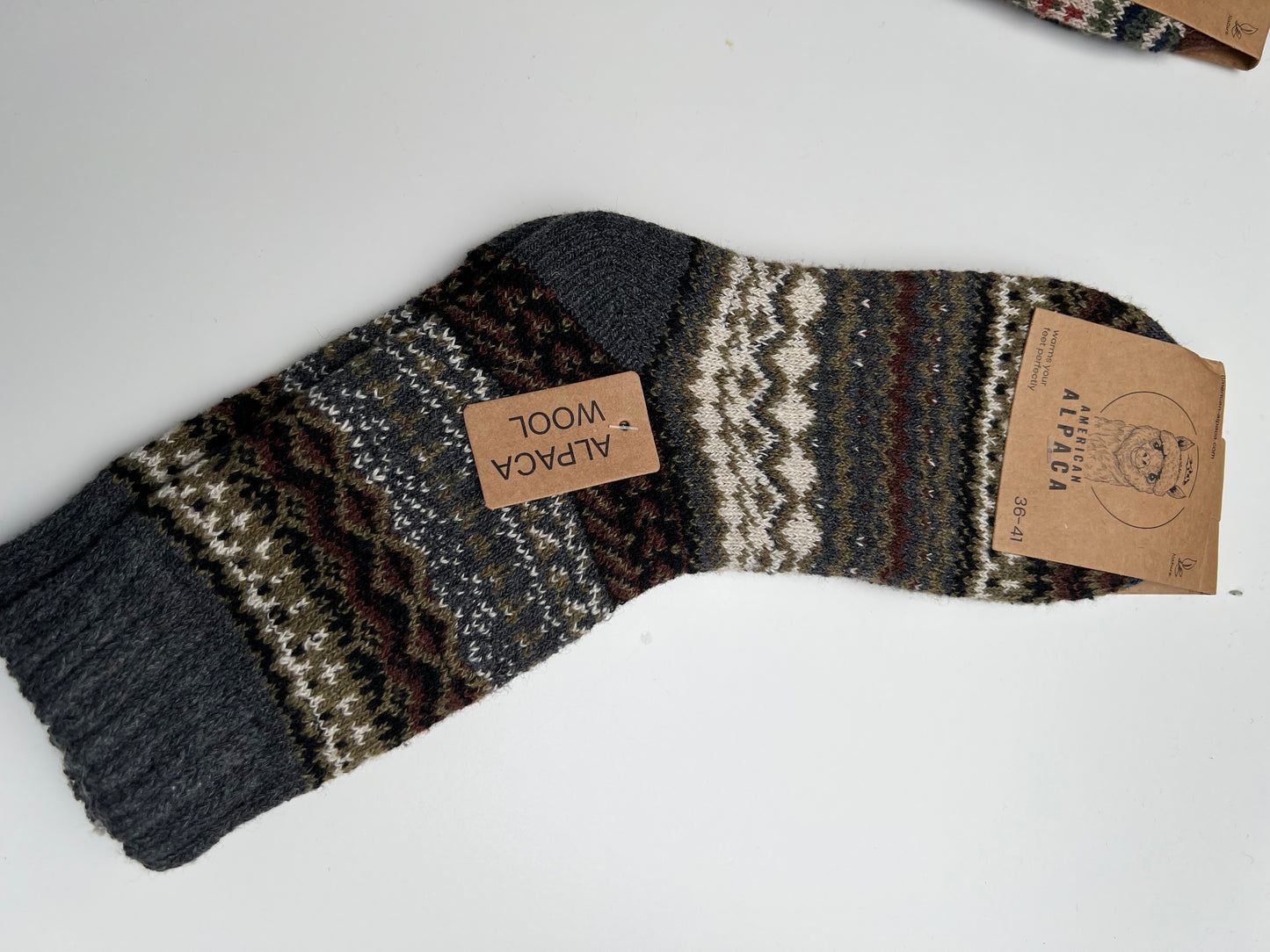 Alpaca Socken Gr. 36-41 "Ethno - Dick" ❌