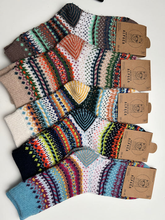 ✅Alpaca Socken Gr. 36-41 "Ethno bunt -