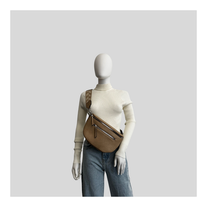 Crossbody "2 Reißverschlüsse und Stoffgurt"