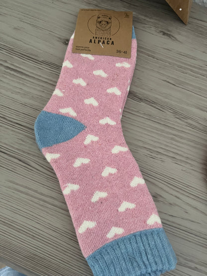 Alpaca Socken Gr 36-41 rosa blau