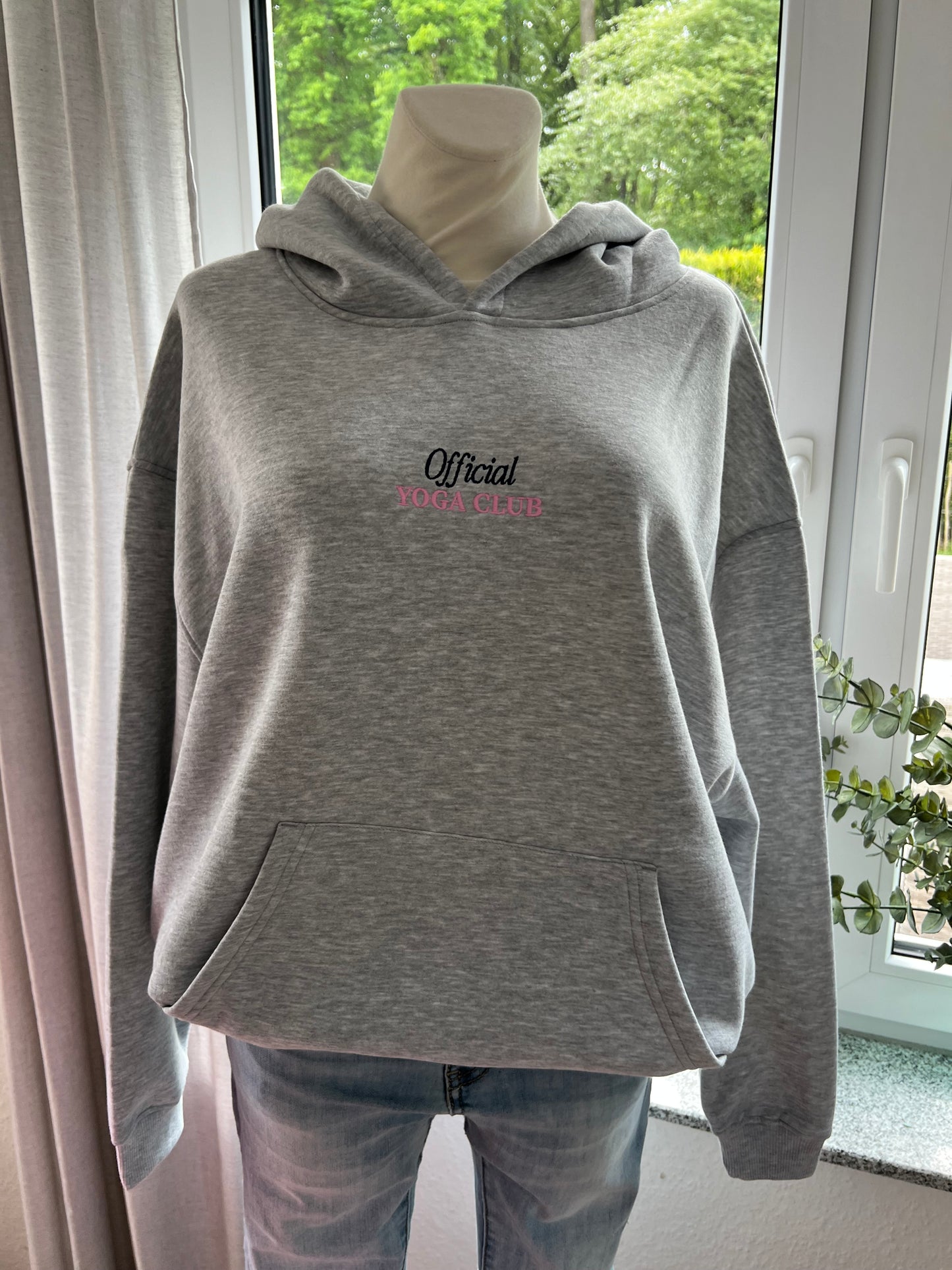 Hoodie  Yoga Zwillingsherz hellgrau