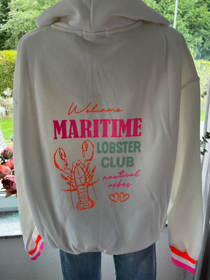 Hoodie Lobster Zwillingsherz wollweiss