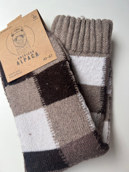 Alpaca Herren Socken Gr. 41-47 "Kariert Dick"🦙 9308